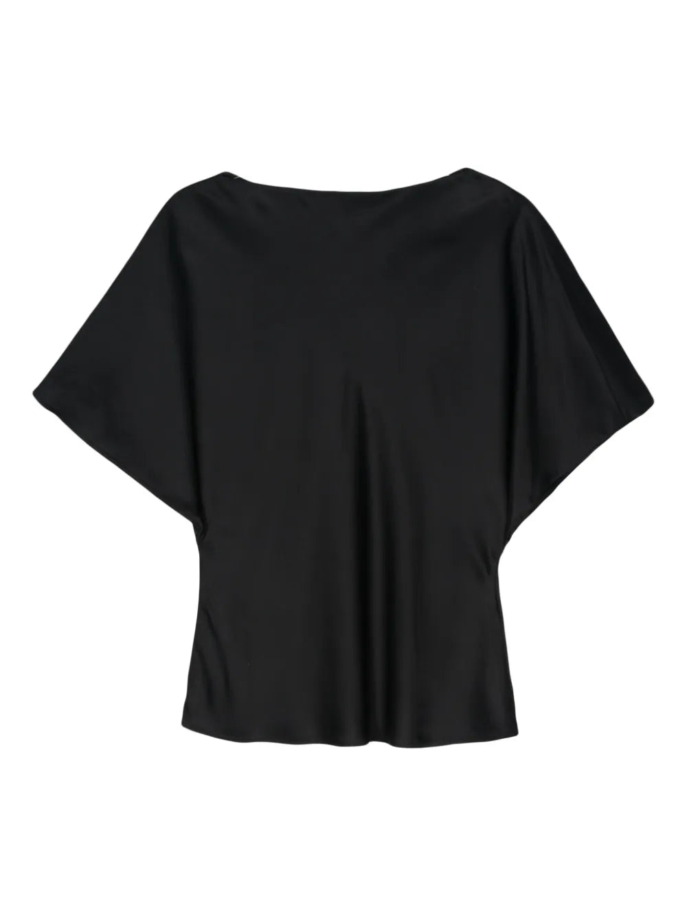 Boat-Neck Satin Blouse