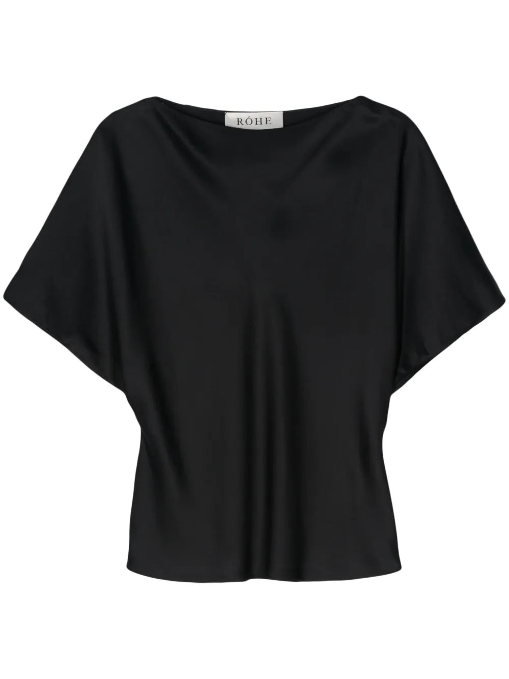 Boat-Neck Satin Blouse