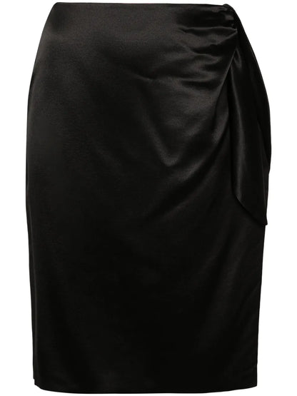Knot-Detailing Silk Skirt