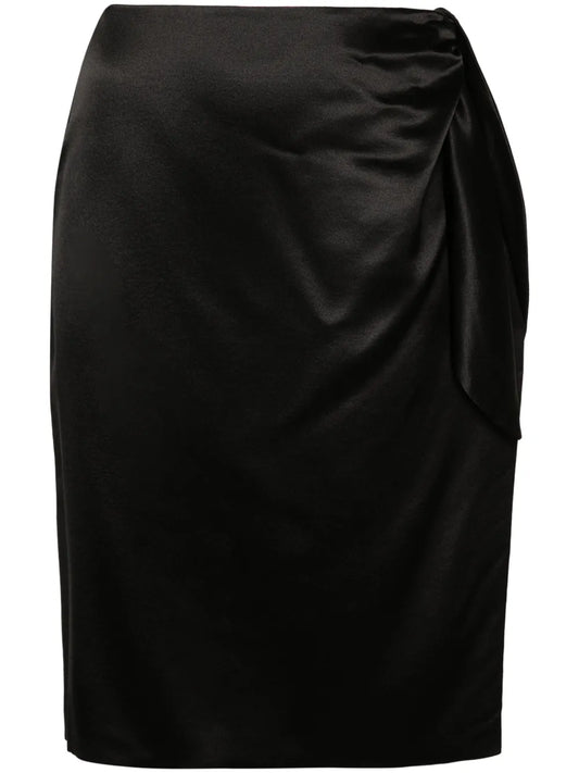 Knot-Detailing Silk Skirt