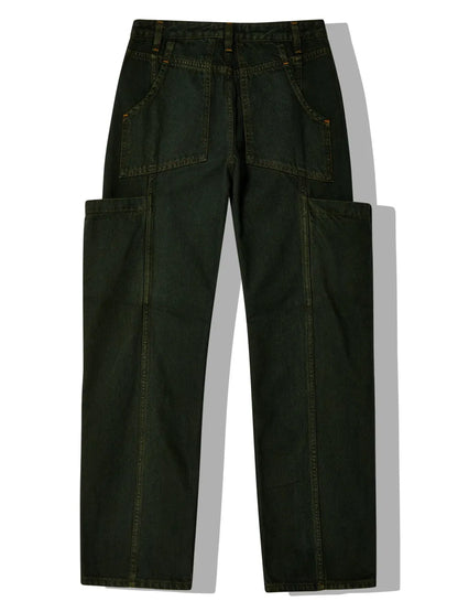 Cargo-Pocket Straight-Leg Jeans