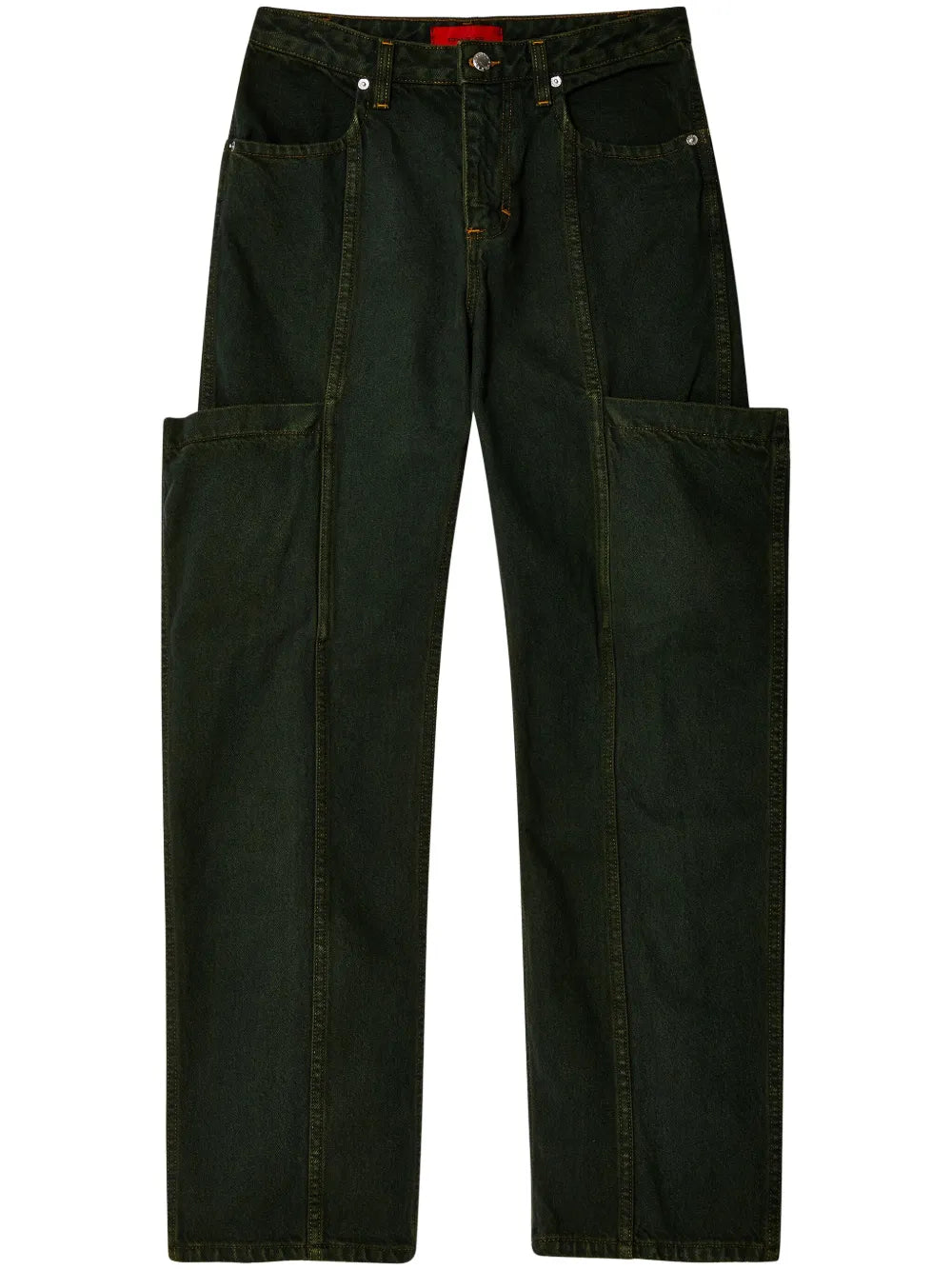 Cargo-Pocket Straight-Leg Jeans