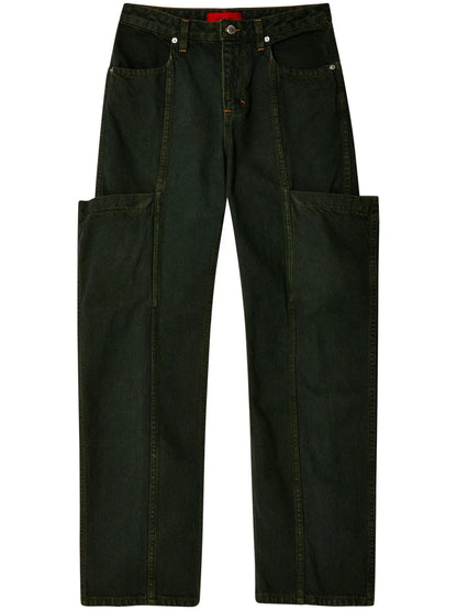 Cargo-Pocket Straight-Leg Jeans