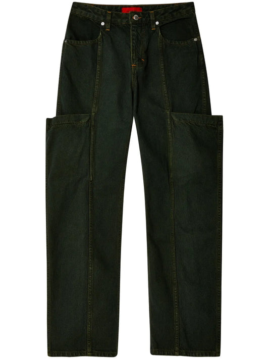 Cargo-Pocket Straight-Leg Jeans
