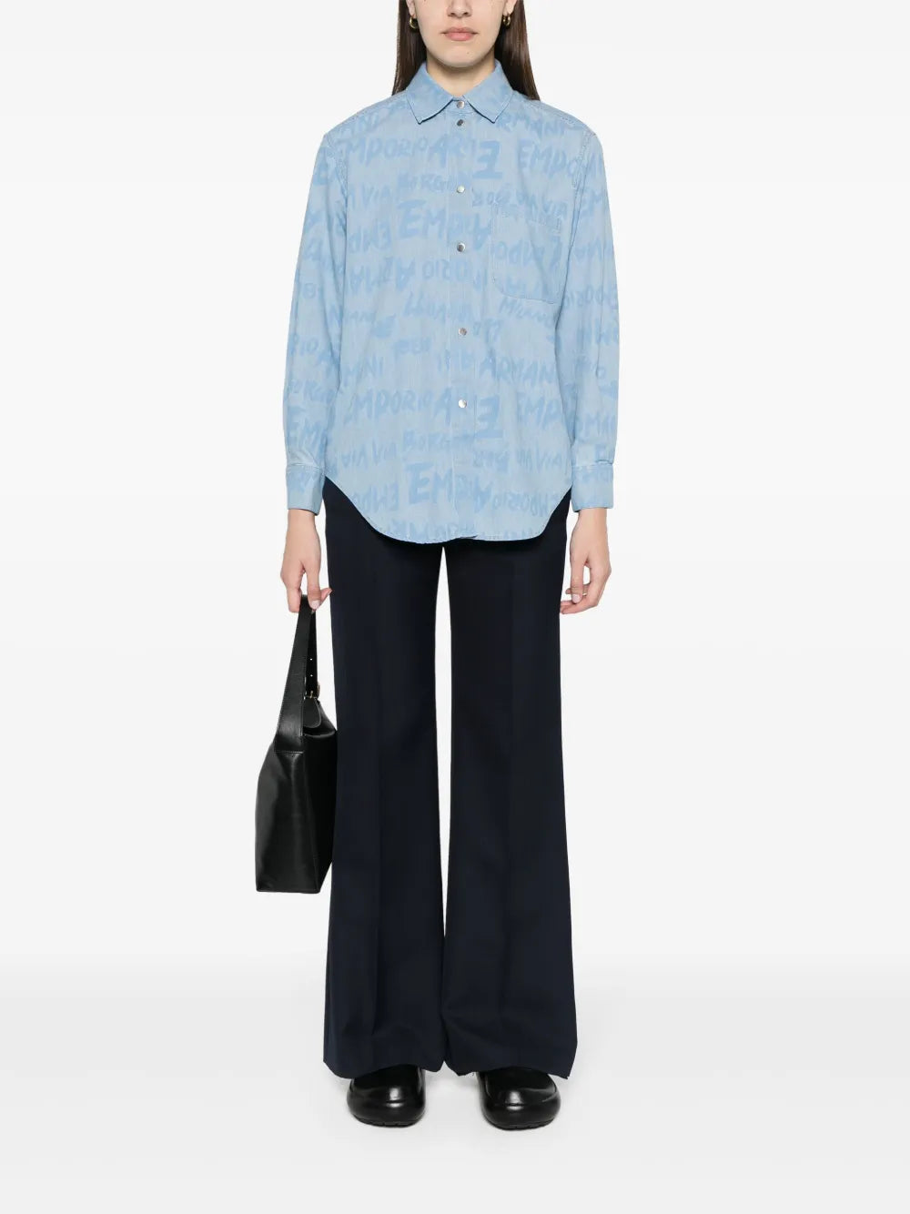 Logo-Print Denim Shirt