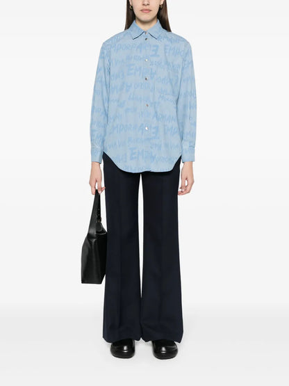 Logo-Print Denim Shirt