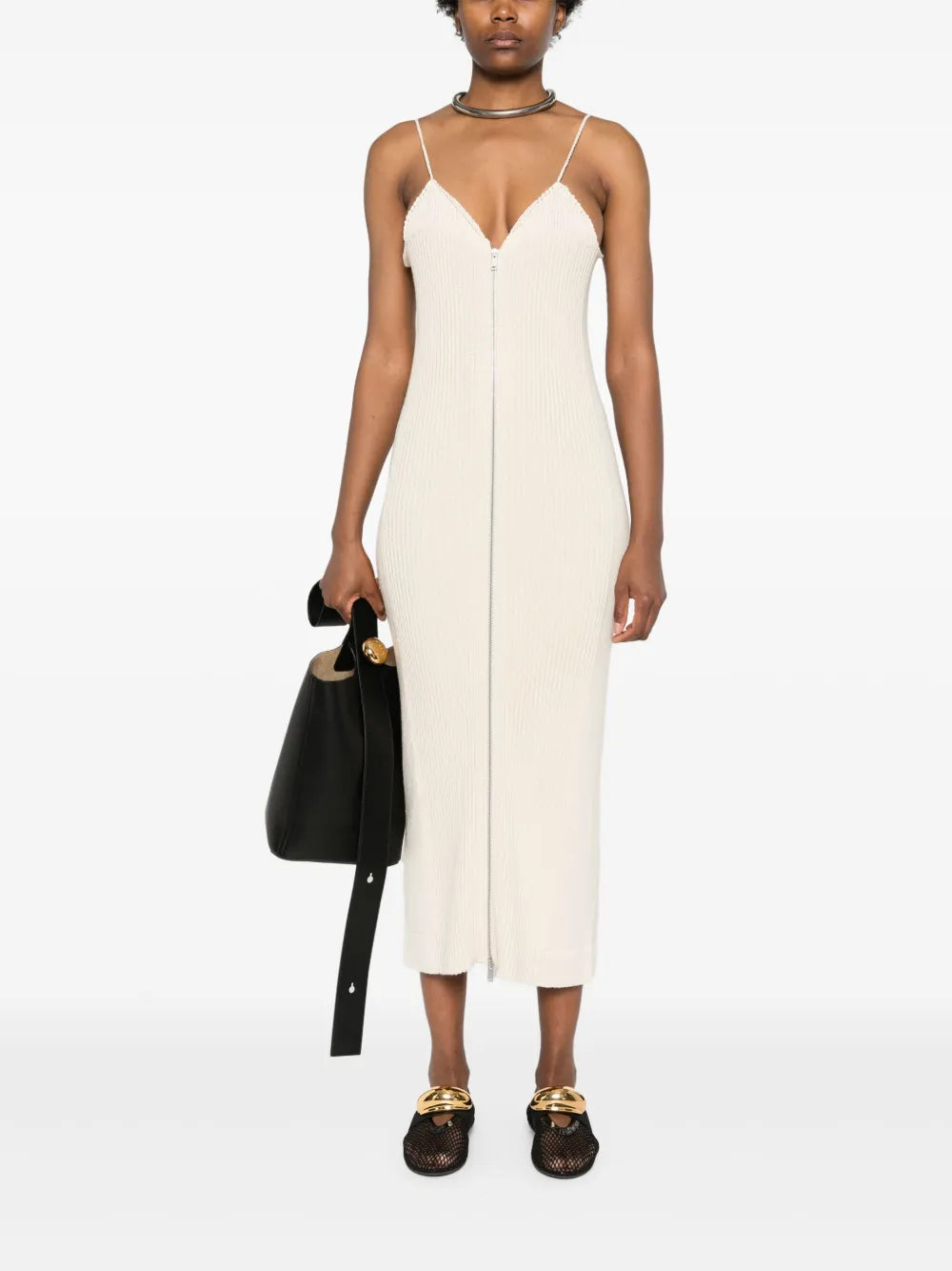 Ribbed-Knit Cotton Maxi Dress