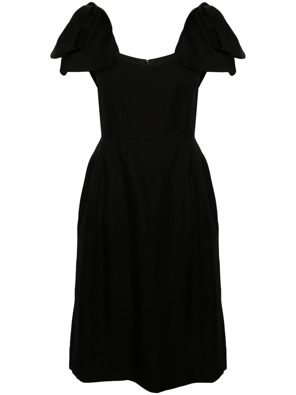 Bow-Detailed Ramie Midi Dress
