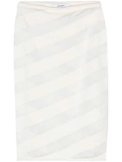 Zebara Semi-Sheer Panel Skirt