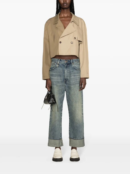 Colour-Block Cropped Jacket