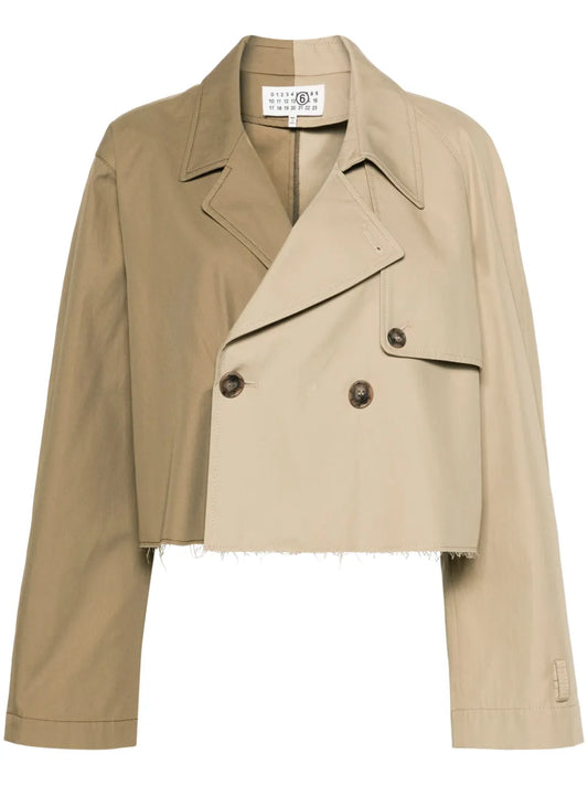 Colour-Block Cropped Jacket