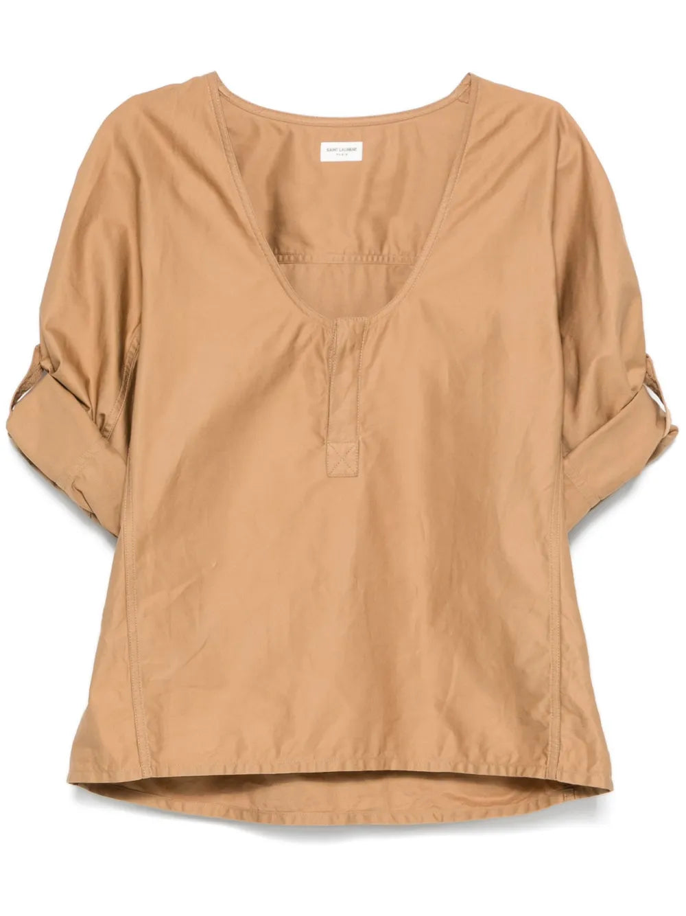 Henley Twill-Weave Blouse