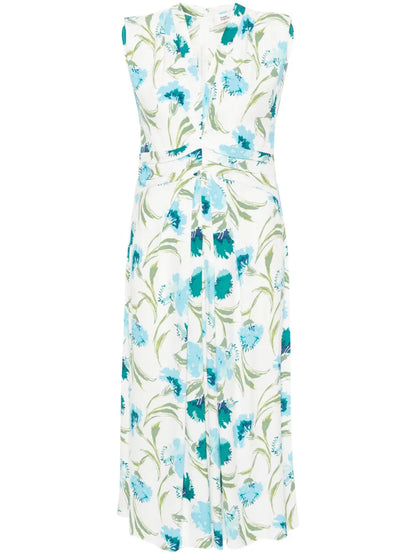 Floral-Print Twill Dress