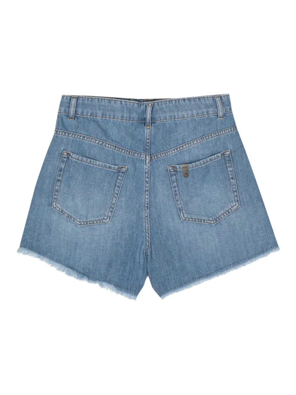 Fringe-Detail Denim Shorts