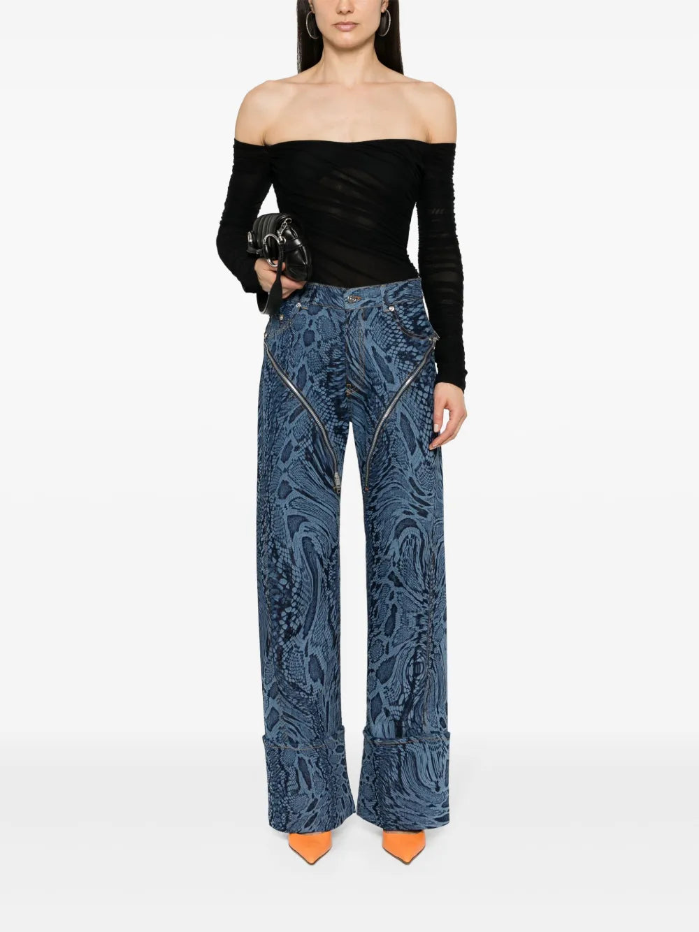 Off-Shoulder Mesh Bodysuit