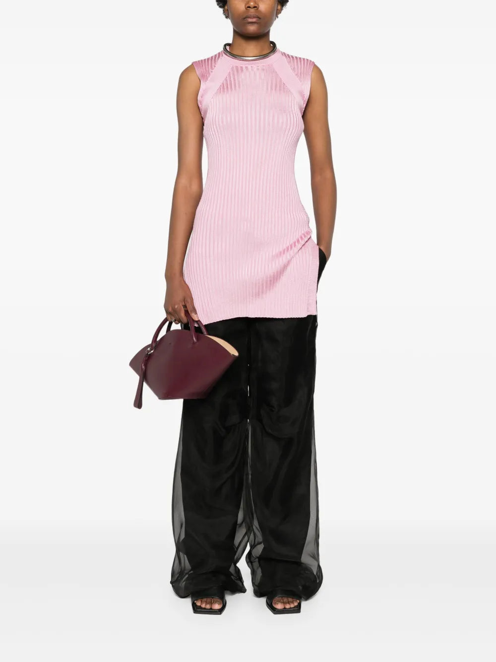 Wide-Ribbed Sleeveless Tunic