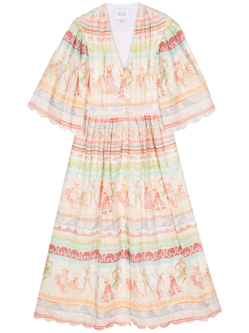 Broderie Anglaise Pleated Midi Dress
