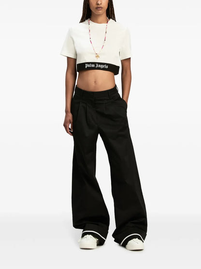 Logo-Underband Cotton Crop Top