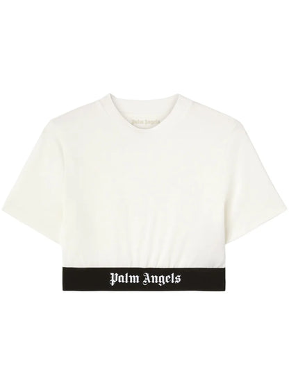 Logo-Underband Cotton Crop Top
