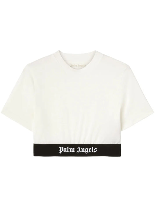 Logo-Underband Cotton Crop Top