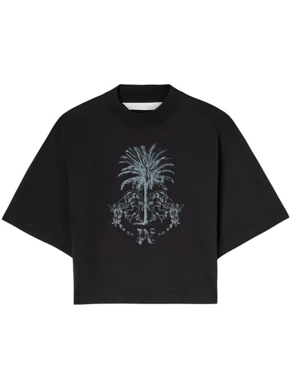 Palms Pencil Cotton Cropped Top