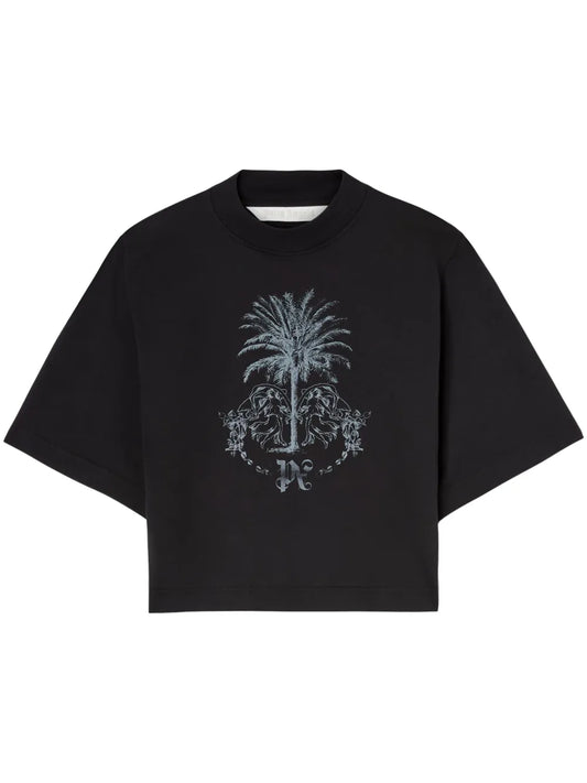Palms Pencil Cotton Cropped Top