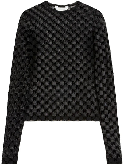 Monogram-Pattern Sheet Top