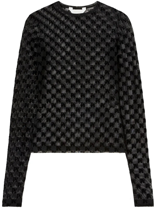 Monogram-Pattern Sheet Top