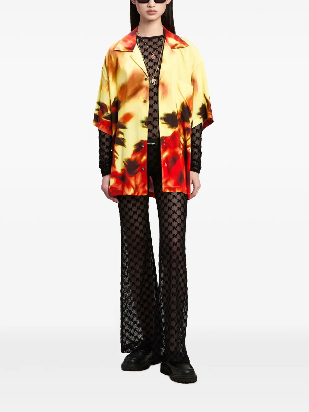 Monogram-Pattern Sheet Top