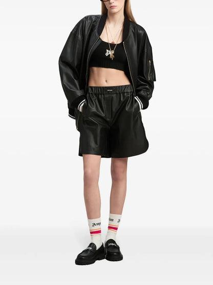 Intarsia Knit-Logo Crop Top