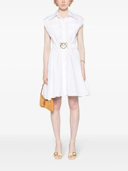 Sleeveless Cotton Shirt Dress