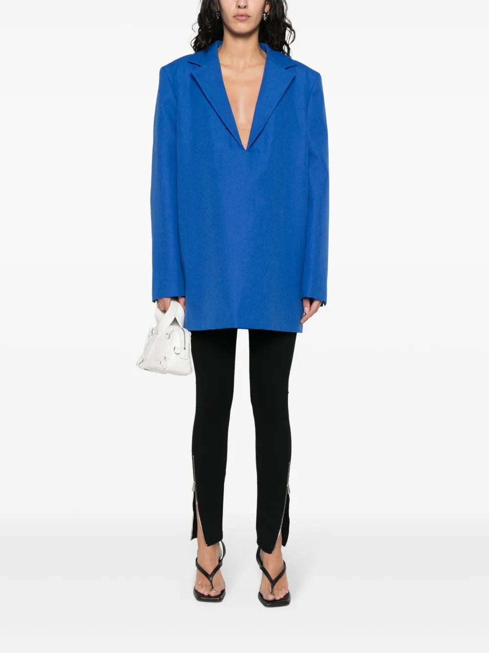 Long-Sleeve Wool Blouse