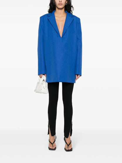 Long-Sleeve Wool Blouse