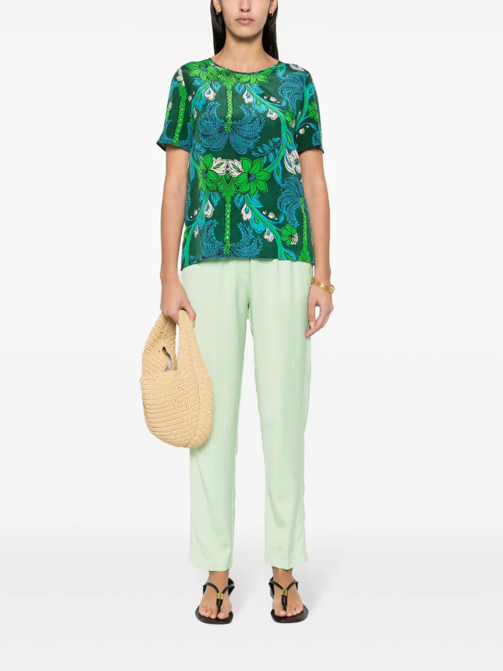 Elasticated High-Waisted Trousers