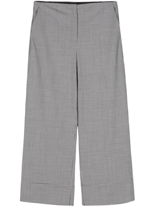 Check-Pattern Straight-Leg Trousers