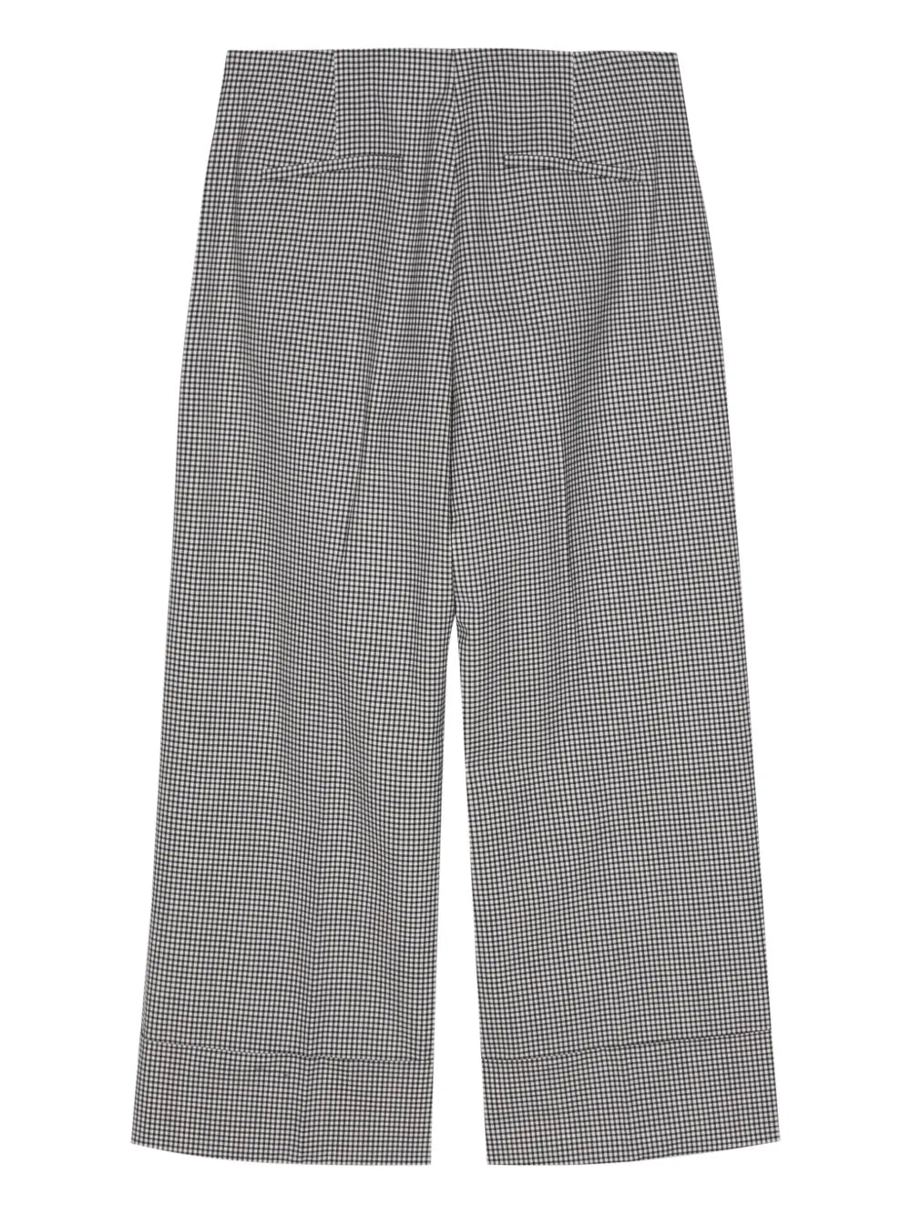 Check-Pattern Straight-Leg Trousers