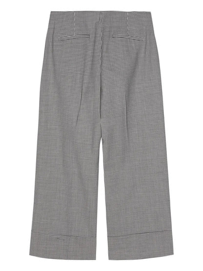 Check-Pattern Straight-Leg Trousers