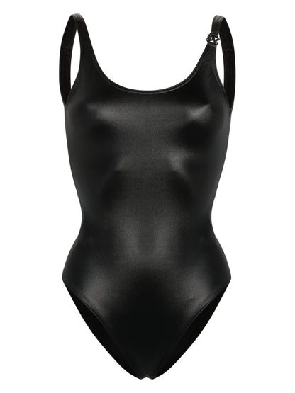 Monogram-Plaque Swimsuit