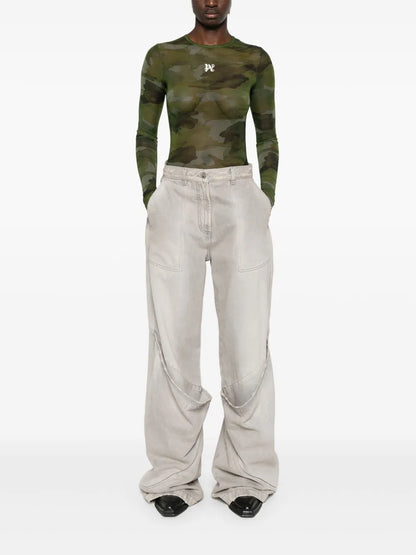 Embroidery-Logo Camouflage Bodysuit