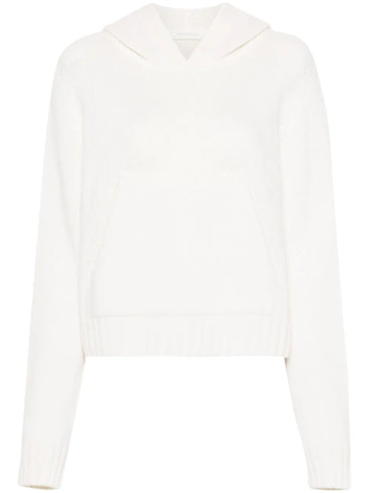 Curved Logo Knitted Hoodie