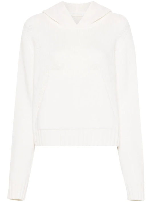 Curved Logo Knitted Hoodie