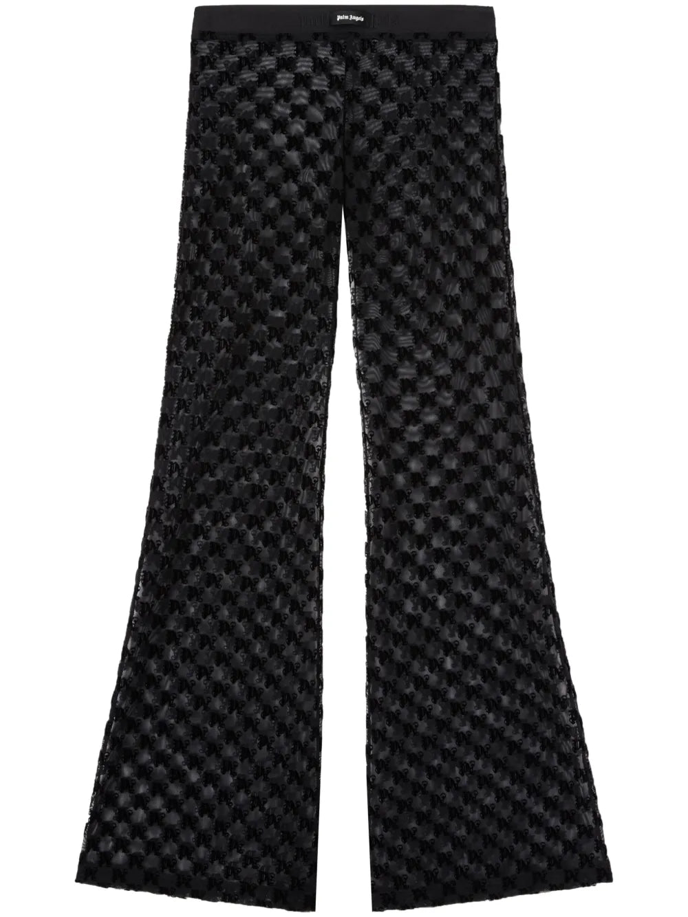 Semi-Sheer Monogram Flared Trousers