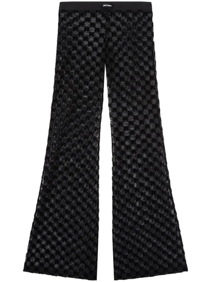 Semi-Sheer Monogram Flared Trousers