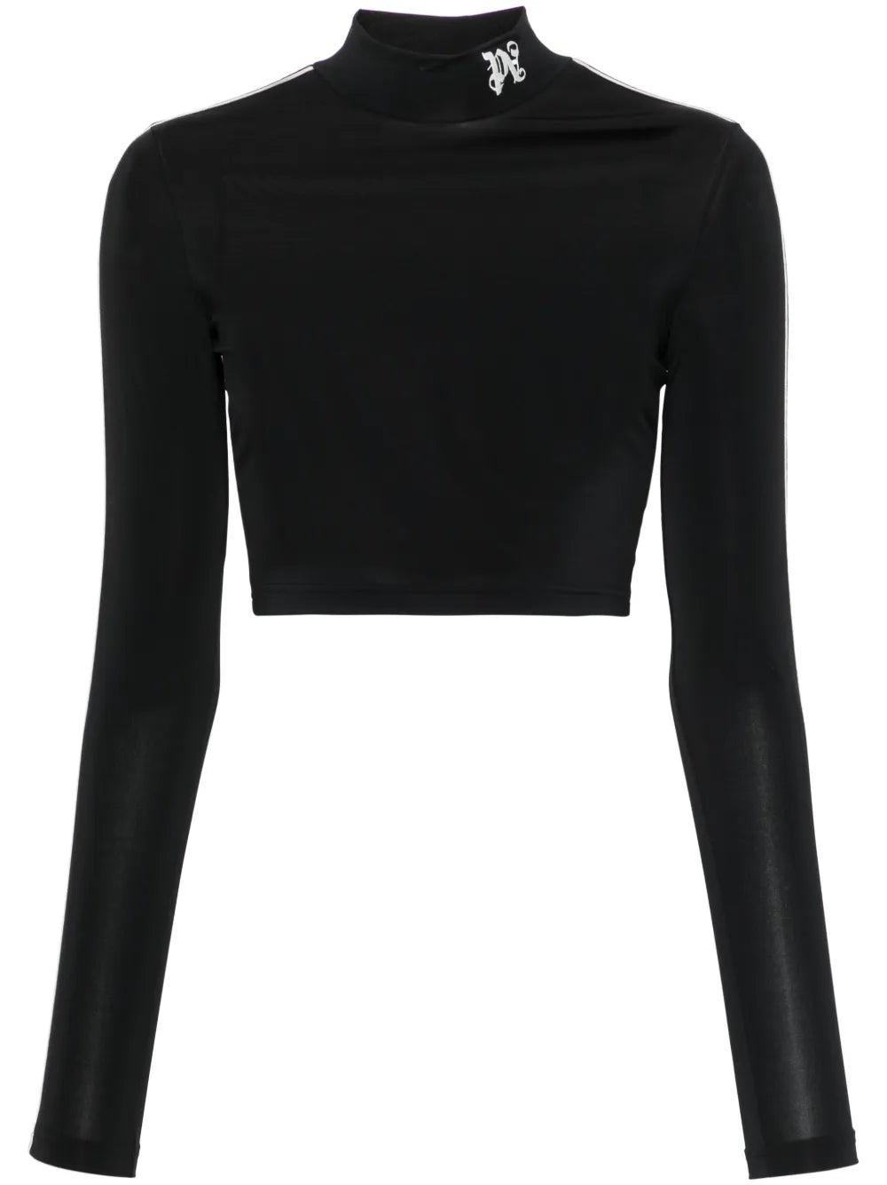 Embroidered-Logo Cropped Top