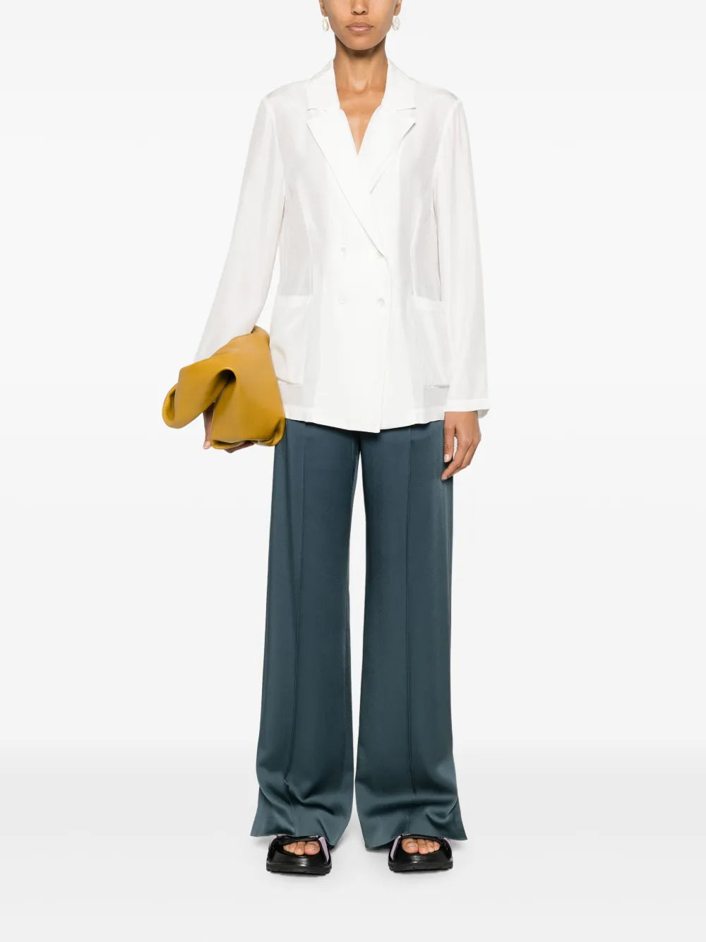 Sofia Double-Breasted Silk Blazer