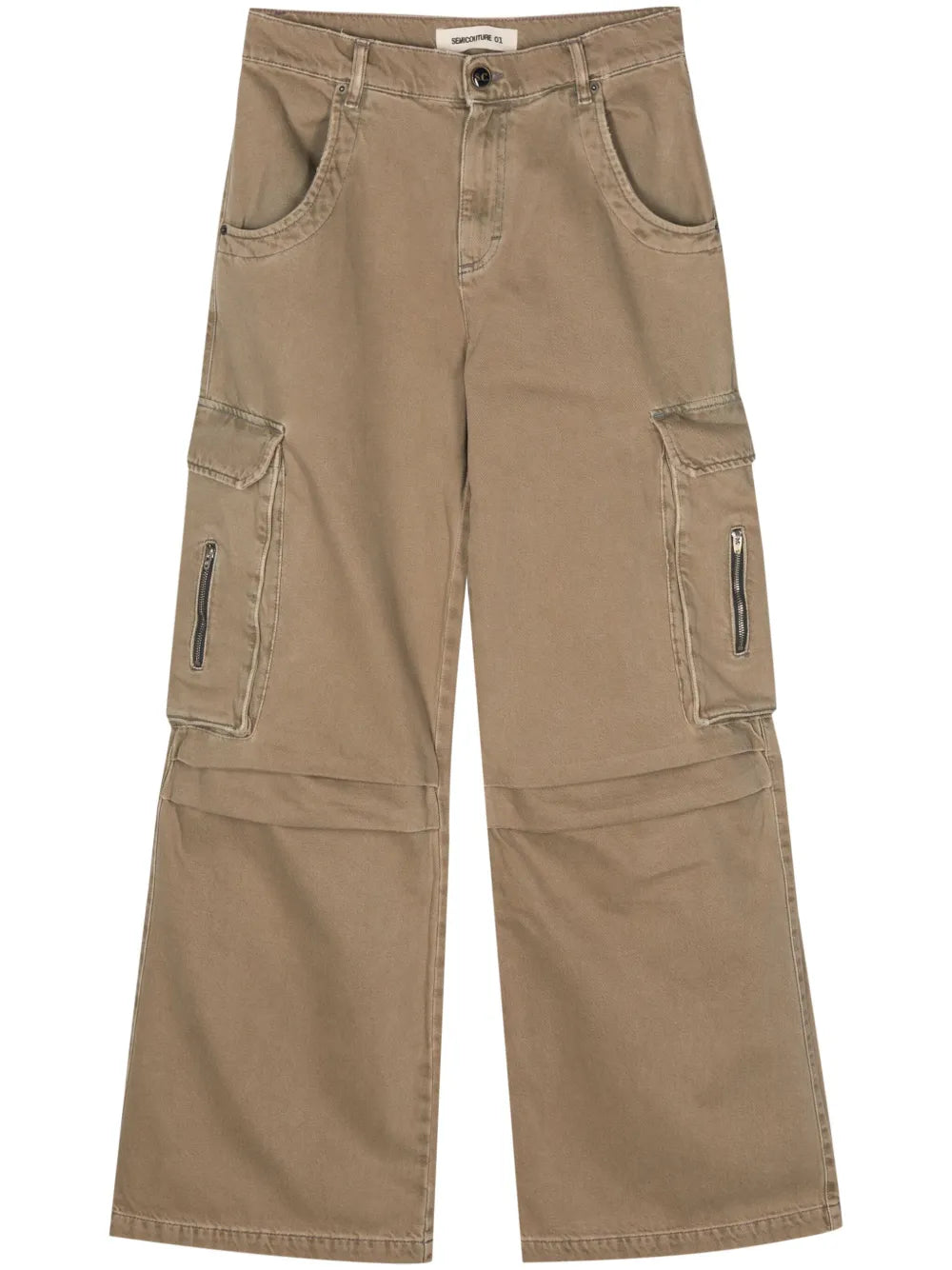 Wide-Leg Cotton Cargo Jeans