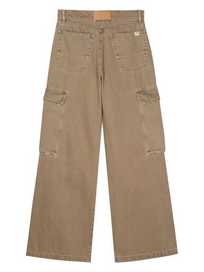 Wide-Leg Cotton Cargo Jeans