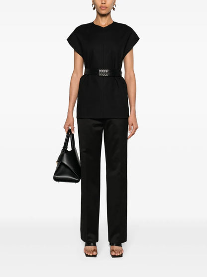 Pressed-Crease Straight Trousers