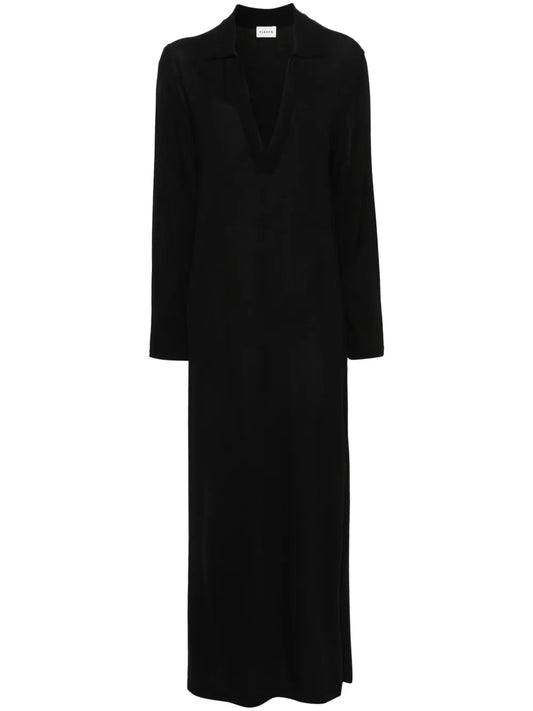 Side-Slit Long-Sleeve Dress