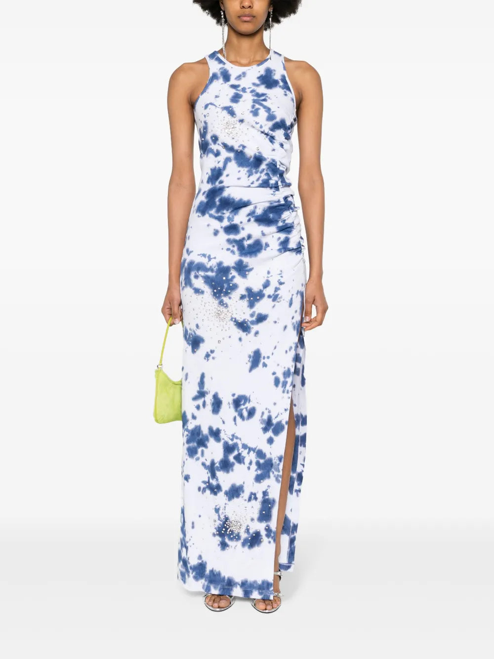 Crystal-Embellished Tie-Dye Dress